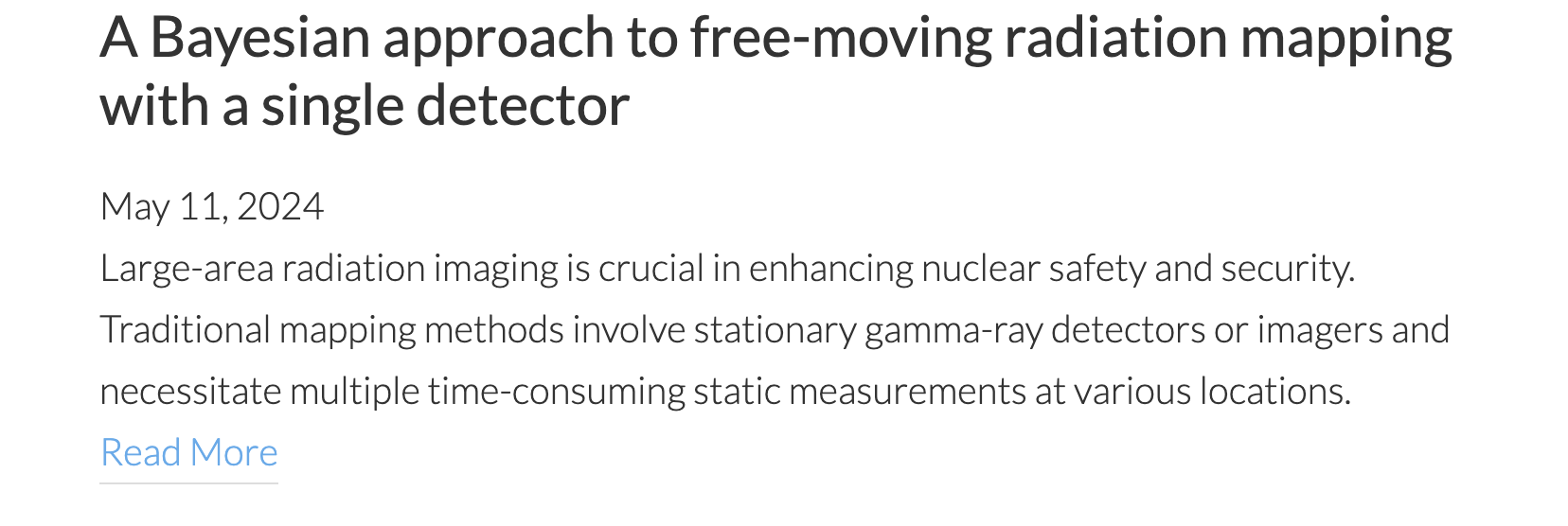 A Bayesian approach to free-moving radiation mapping with a single detector